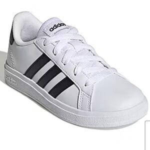 Adidas Size 2 Grand 2.0 Unisex Kids' White and Black Sneakers